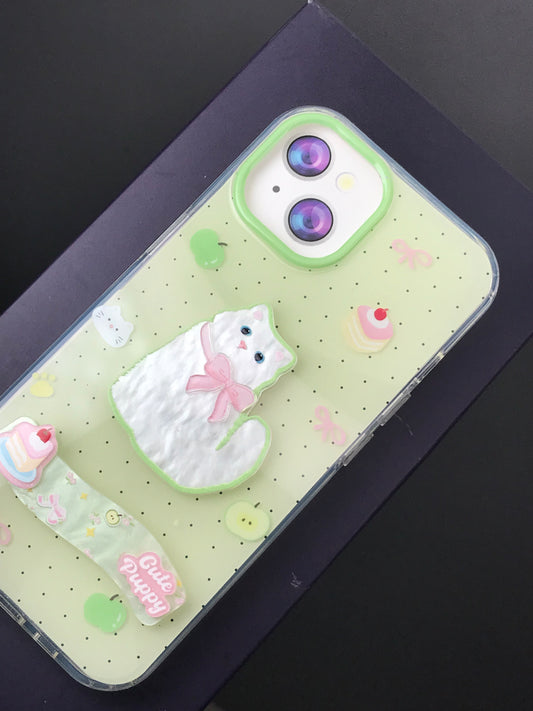 New I phone 14 3D Cat Design Case  (00234)